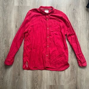 Urban Outfitters Vibrant Red Button-Down Shirt